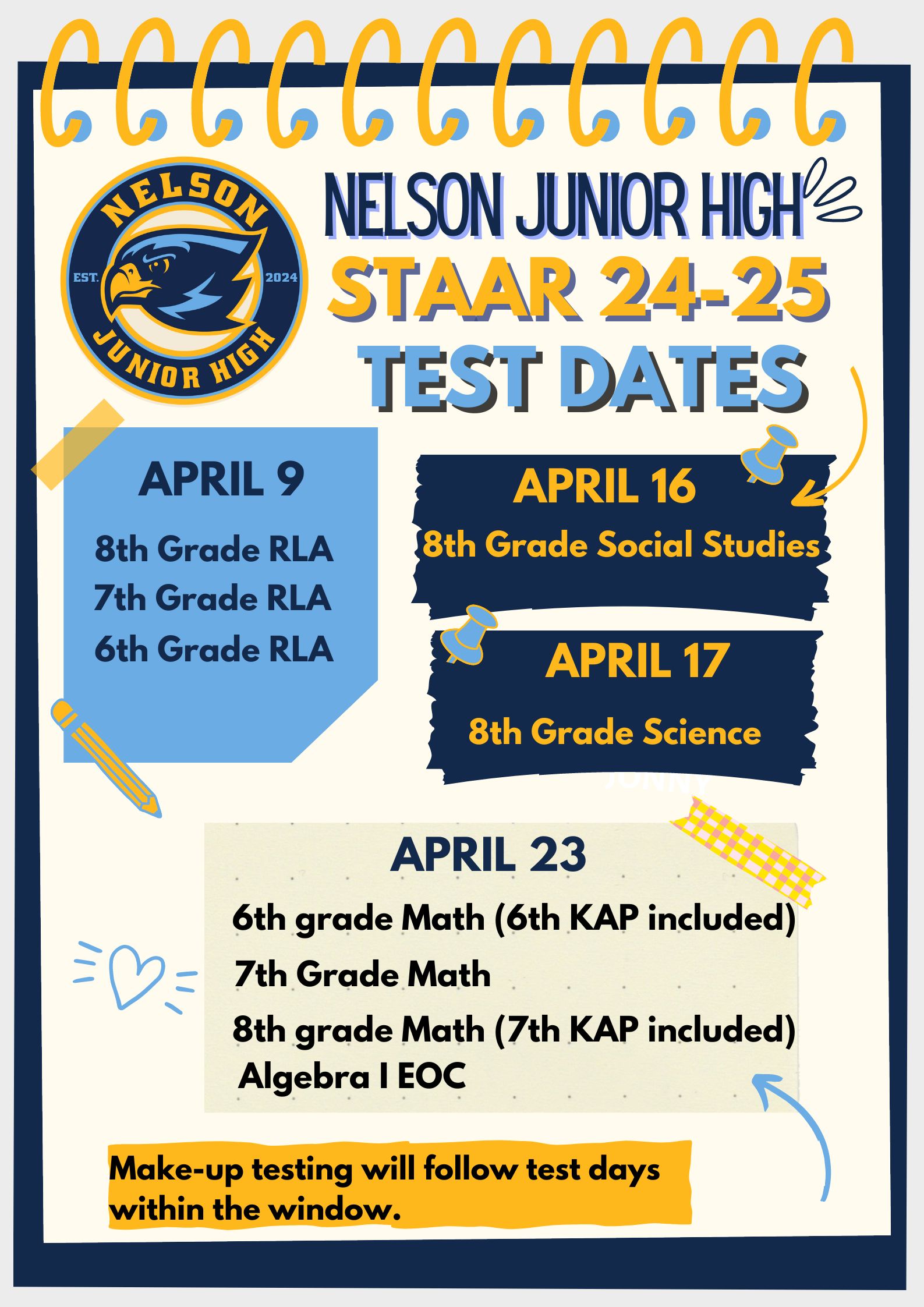 STAAR Dates 2025
